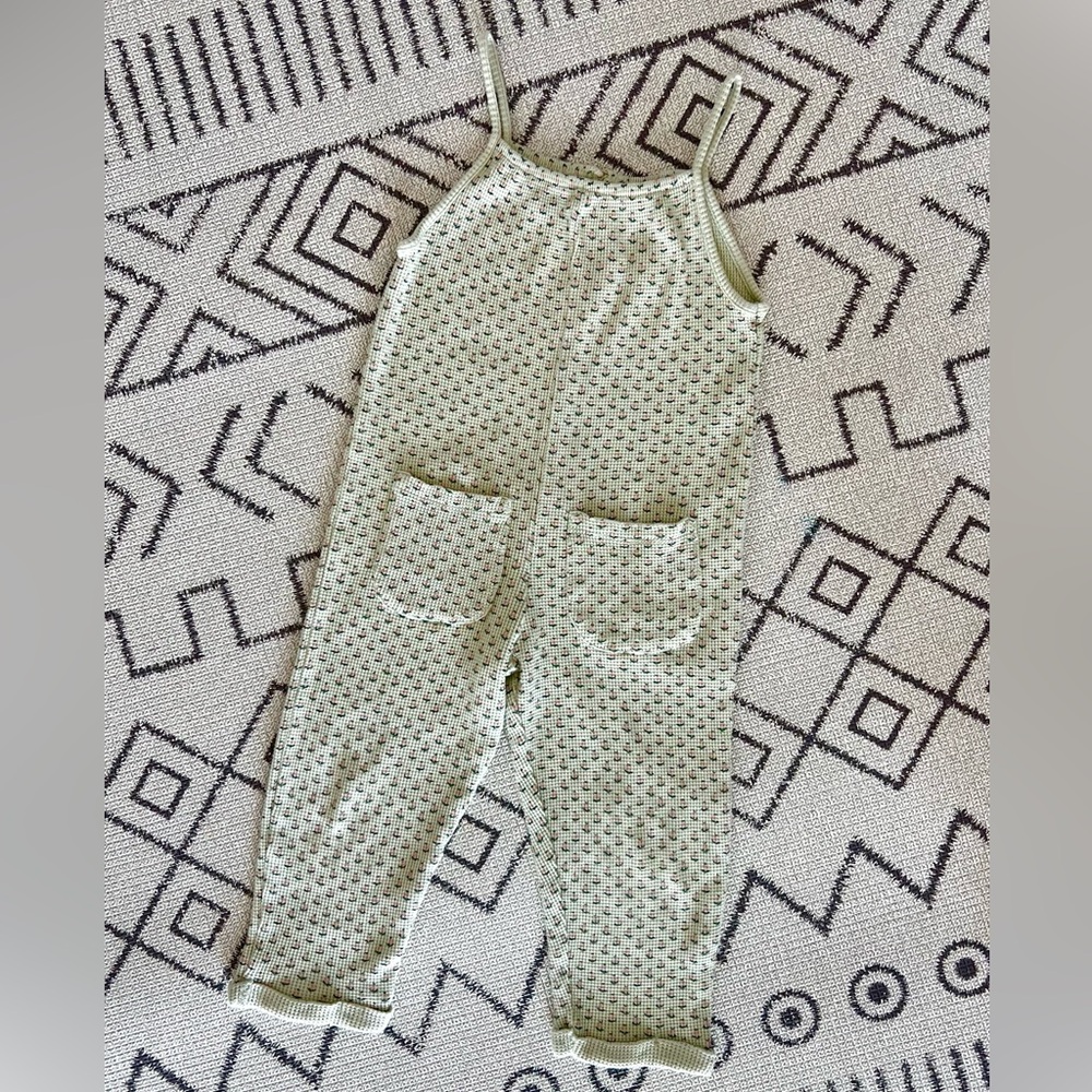 Zara Floral Waffle Knit Jumpsuit Sz 3-4
